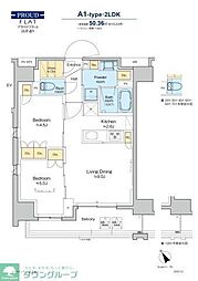 プラウドフラット清澄通り 2LDKの間取図画像