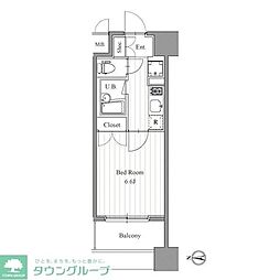 フィットエル森下 1Kの間取図画像