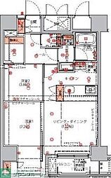 ハーモニーレジデンス東京イーストコア♯004 2LDKの間取図画像