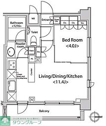 カスタリア菊川 1LDKの間取図画像