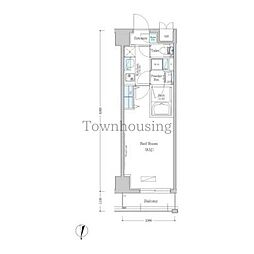 アーバネックス清澄白河2EAST 1Kの間取図画像