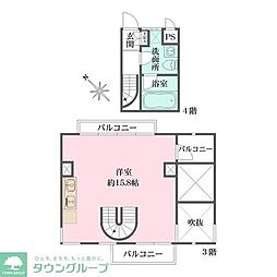 THERIVERHOUSE ワンルームの間取図画像