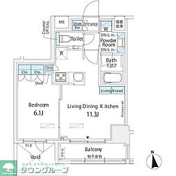ベルヴュー浅草橋 1LDKの間取図画像