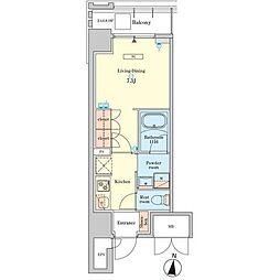 RJRプレシア菊川駅前 1Kの間取図画像