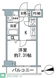 RisingPlace両国三番館 1Kの間取図画像
