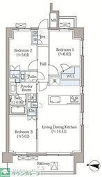 イノバスすみだ八広 3LDKの間取図画像
