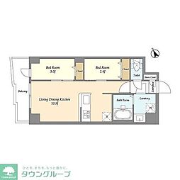 グランカーサ曳舟II 2LDKの間取図画像