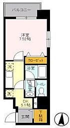 ひびき錦糸町門田ビル 1Kの間取図画像