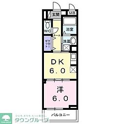 ボワ リュネール 1DKの間取図画像