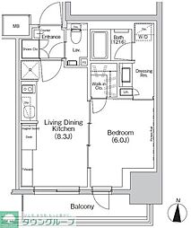 ザ・パークハビオ亀戸 1LDKの間取図画像