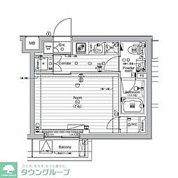 PREMIUMCUBE西大島 1Kの間取図画像