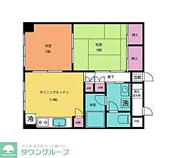 ローズハイツ猿江恩賜公園 2DKの間取図画像