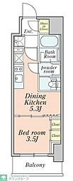 クレストコート本所吾妻橋 1DKの間取図画像