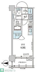 パークアクシス菊川ステーションゲート ワンルームの間取図画像