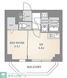 江東区木場2丁目マンション 1DKの間取図画像