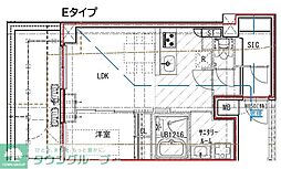 ES-Grande大島ガーデンテラス 1LDKの間取図画像