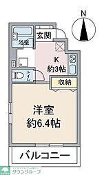 ソレアード 1Kの間取図画像