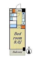 S-RESIDENCE錦糸町パークサイド 1Kの間取図画像