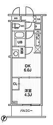 ライムレジデンス曳舟 1DKの間取図画像
