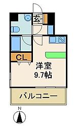 ドゥーエ両国 ワンルームの間取図画像