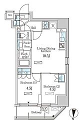 ParkAxis菊川StationEast 2LDKの間取図画像