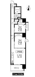 アルクス森下 2LDKの間取図画像