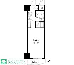 都営大江戸線 代々木駅 徒歩3分の賃貸マンション 4階1Kの間取り