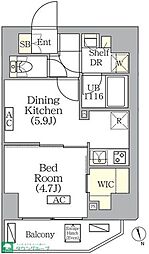 ＢＲＩＣＫ　ＲＥＳＩＤＥＮＣＥ　南青山 10階1DKの間取り