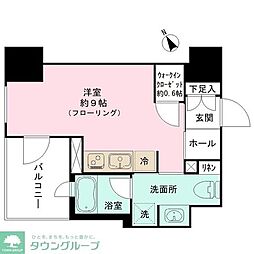 パークホームズ浜松町 8階ワンルームの間取り