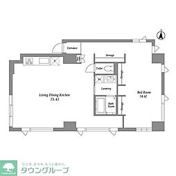 品川港南テラス 6階1LDKの間取り