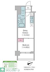 ドゥーエ西馬込II 6階1DKの間取り