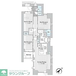 ザ・グランクラッセ日本橋イースト 4階3LDKの間取り