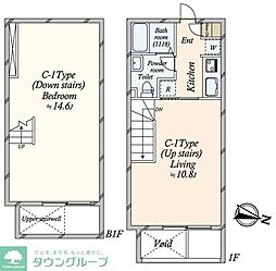 グランドレジデンス目黒 1階1LDKの間取り