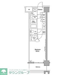 ヴェール・クレール大崎 4階1Kの間取り