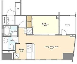 ＭＧ目黒駅前 4階1LDKの間取り