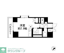 ダイヤモンドレジデンス勝どき 3階ワンルームの間取り