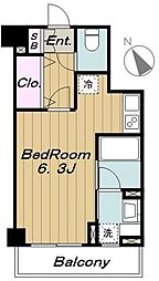メルヴェーユ馬込 4階1Kの間取り