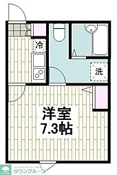 都営浅草線 馬込駅 徒歩9分の賃貸アパート 3階1Kの間取り