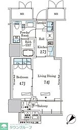 HARUMI　FLAG　PORT　VILLAGE　B棟 15階1LDKの間取り