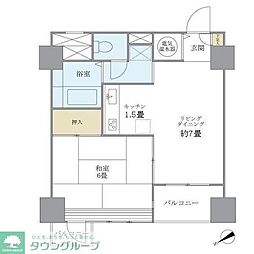 グランドメゾン田町 3階1LDKの間取り