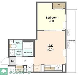 ＥＳ−Ｇｒａｎｄｅ大森 3階1LDKの間取り