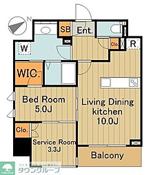 レジディア大森II 14階1SLDKの間取り