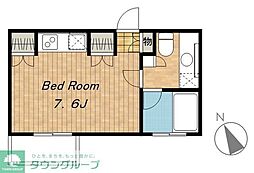 カスタリア戸越 5階ワンルームの間取り