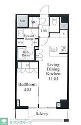 コンフォートサウス白金台 2階1LDKの間取り