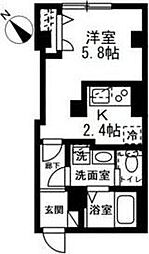 ポルトリヴェール 1階1Kの間取り
