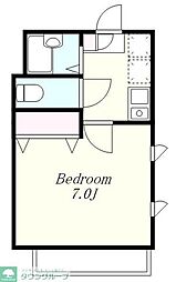 メゾンロワール一番館 3階1Kの間取り