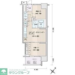 エスティメゾン豊洲レジデンスＣ 8階2LDKの間取り