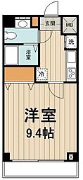 東京メトロ有楽町線 新富町駅 徒歩9分の賃貸マンション 3階1Kの間取り
