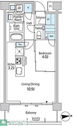 グリーンレジデンス赤坂 1階1LDKの間取り