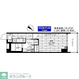 グランドコンシェルジュ日本橋 7階1Kの間取り